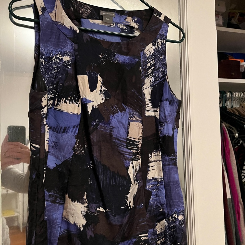 Abstract Print Sleeveless Dress